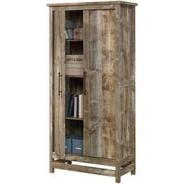 Hivvago - Farmhouse Storage Cabinet Wardrobe Armoire in Rustic Wood Finish - Brown
