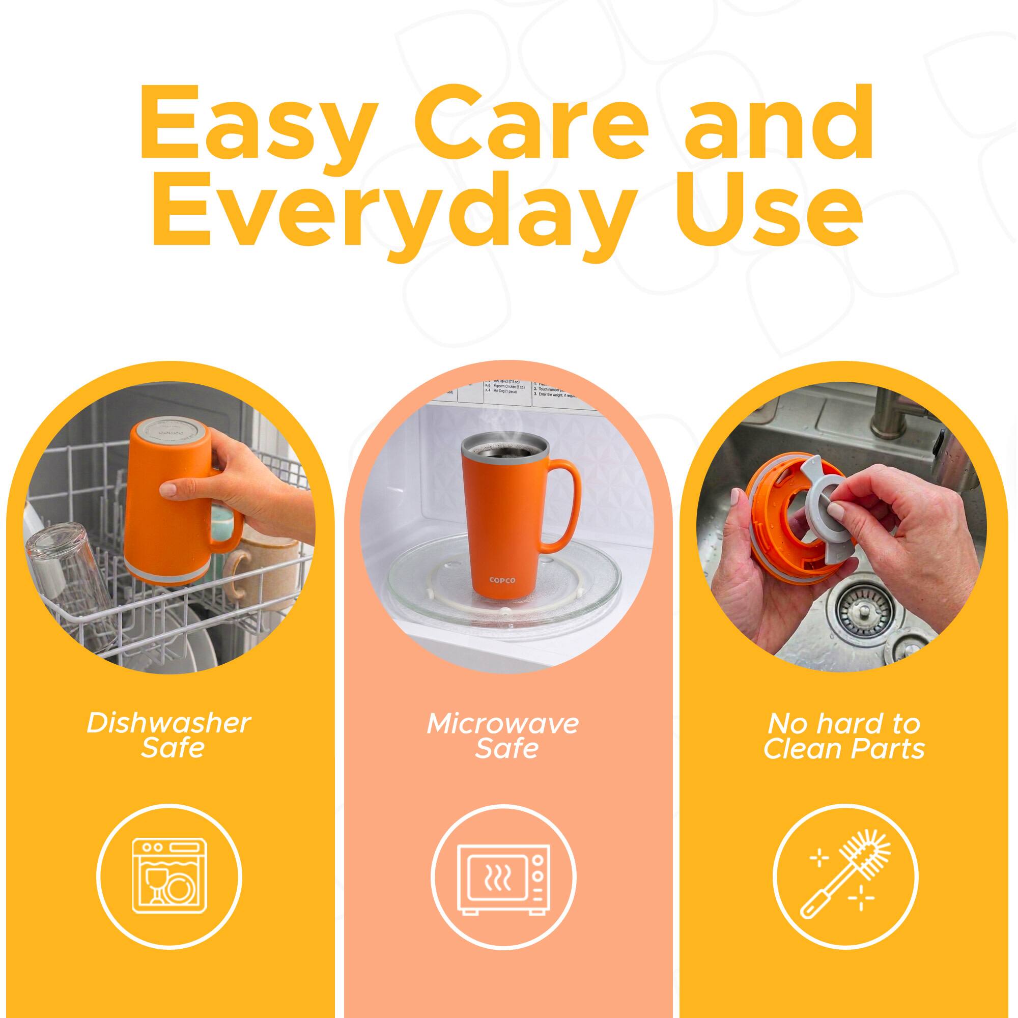 Easy Care and Everyday Use

- Dishwasher Safe
- Microwave Safe
- No hard to Clean Parts