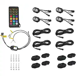 Race Sport - COLORTRAIL 4-Pod LED RGBW Rock Light Kit - Multi