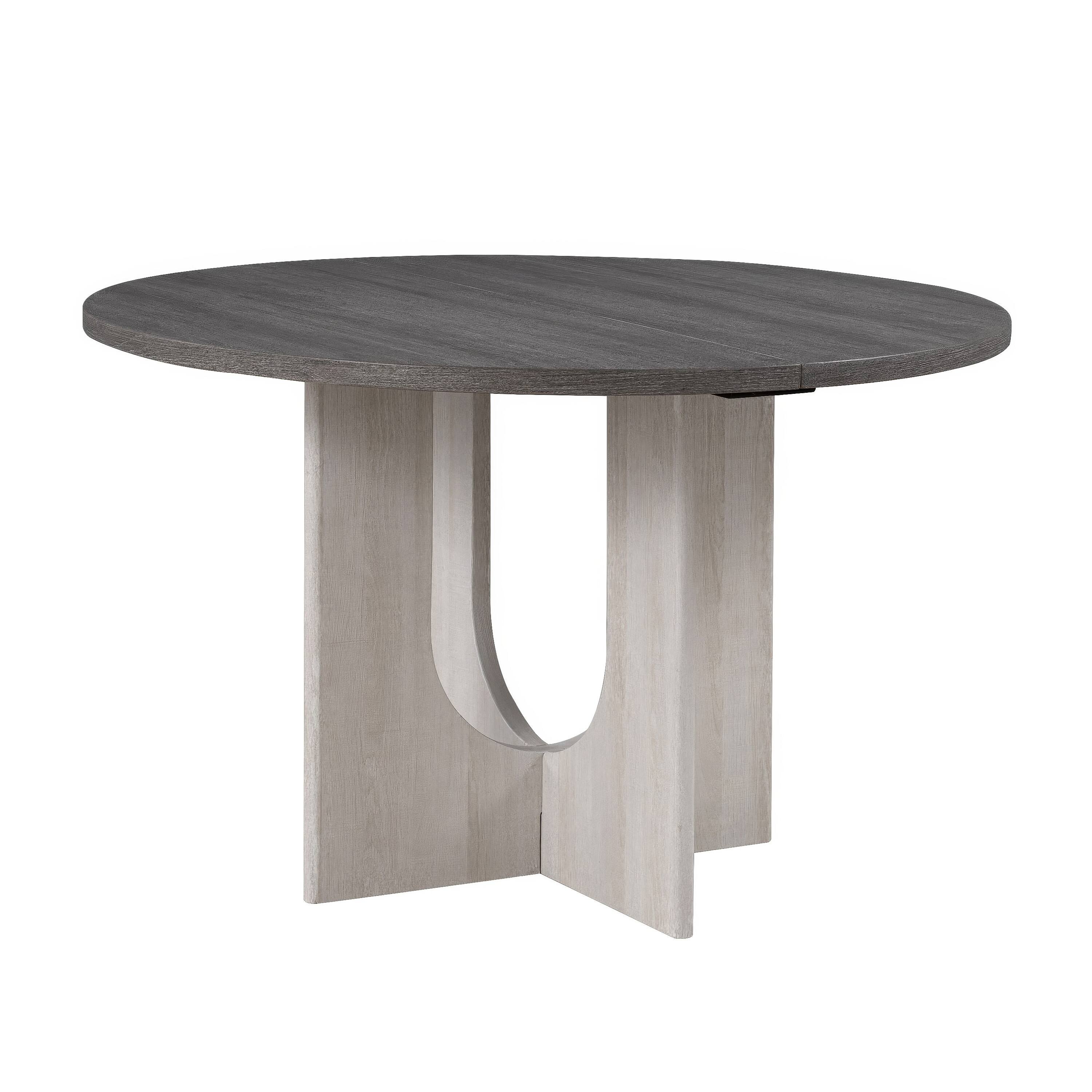 Manhattan Lane Kysa Dining Table, 47 Inch Round Top, Cross U Pedestal ...