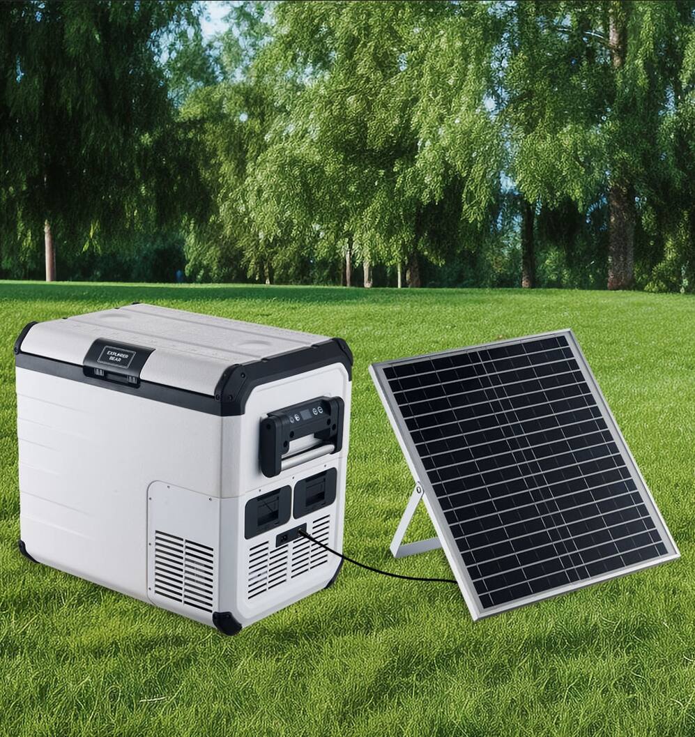 Alt View 7. Explorer Bear - Explorer Bear UR35W 37QT/35L 12/24V Portable Battery Powered Electric Fridge Freezer with two batteris - Polar White.