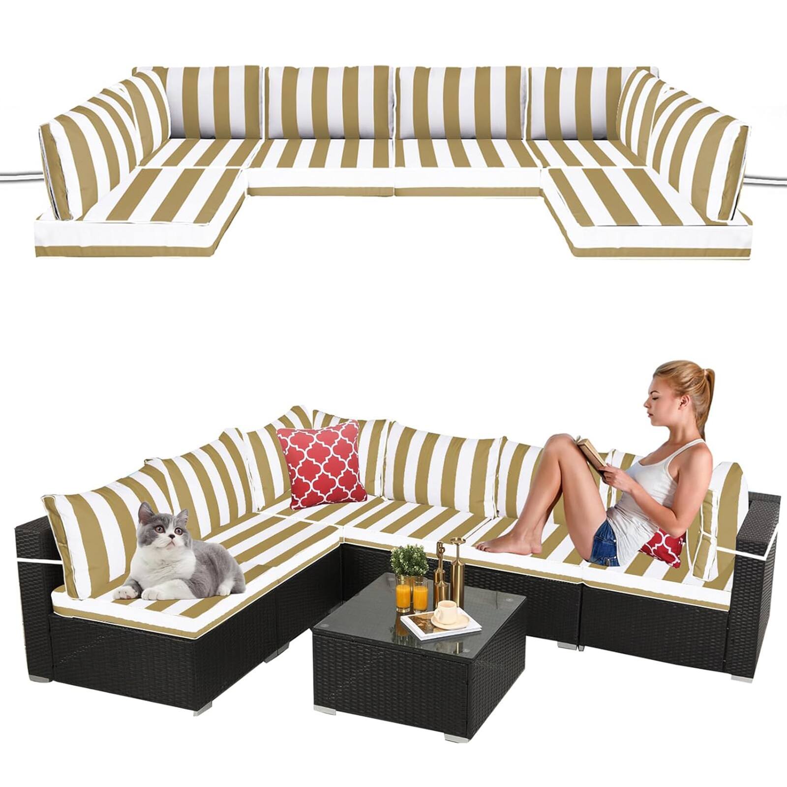 Yellow White Stripes