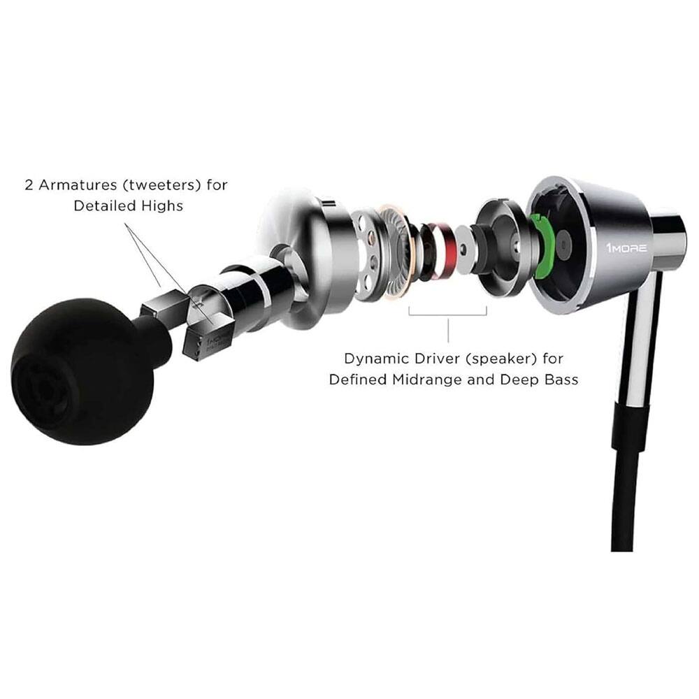 Alt View 1. 1MORE - Triple Driver In-Ear Headphones P30 - Silver.