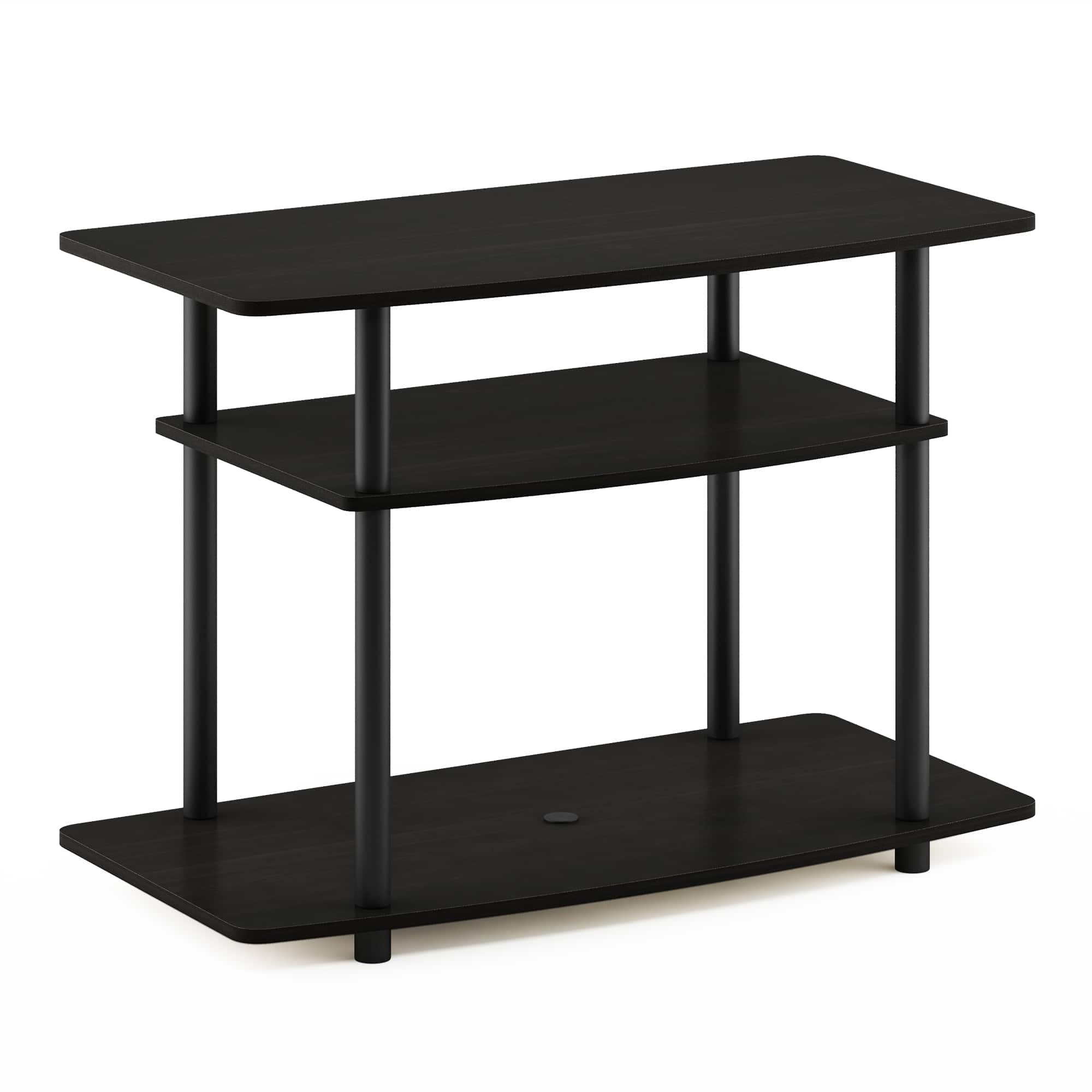 Furinno - Turn-N-Tube No Tools 3-Tier TV Stands - Espresso/Black