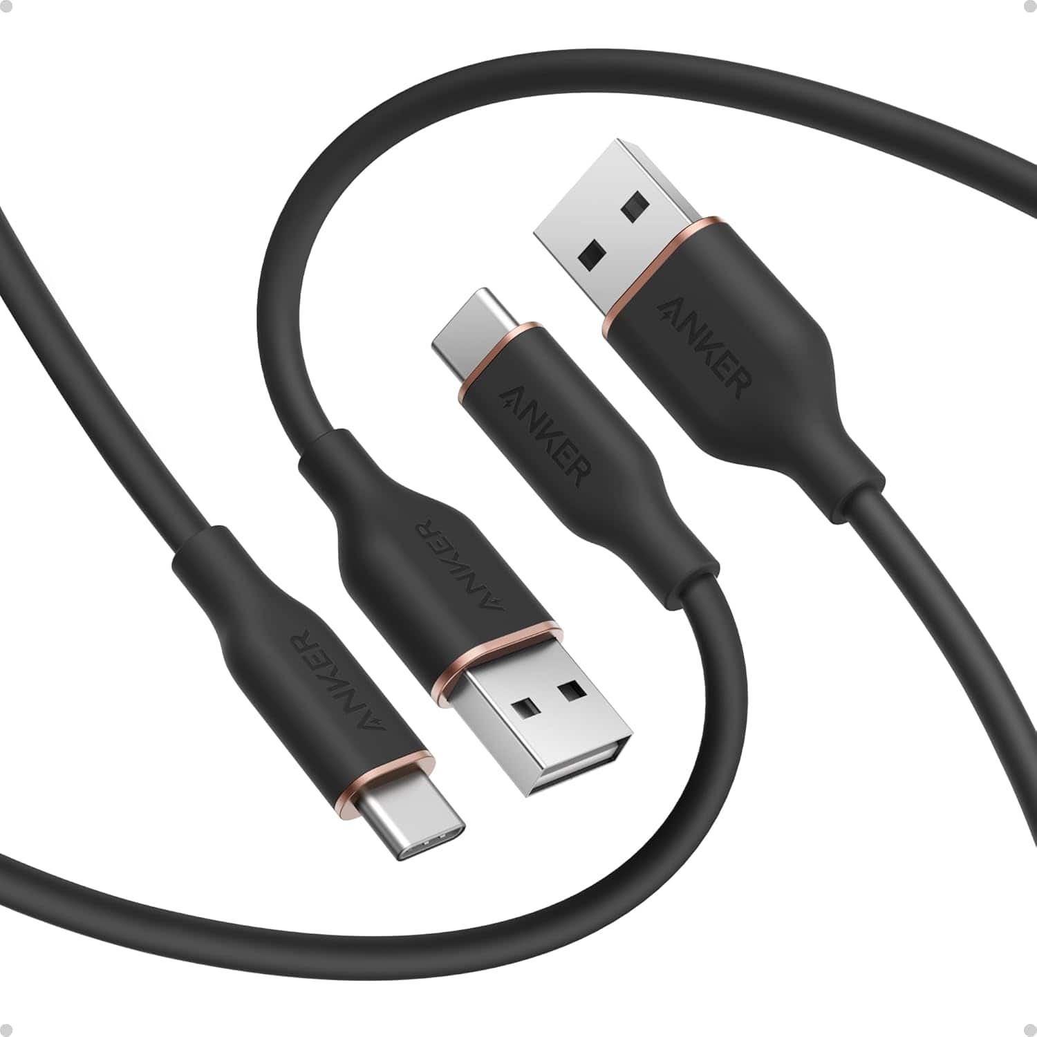 Anker - Type C Cable, USB A to USB C Flow Cord - Black