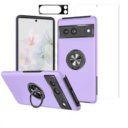 Front. Entronix - Entronix Complete Protection Bundle for Google Pixel 7 Pro - 360º Gripstand Case with Screen Protector - Purple.