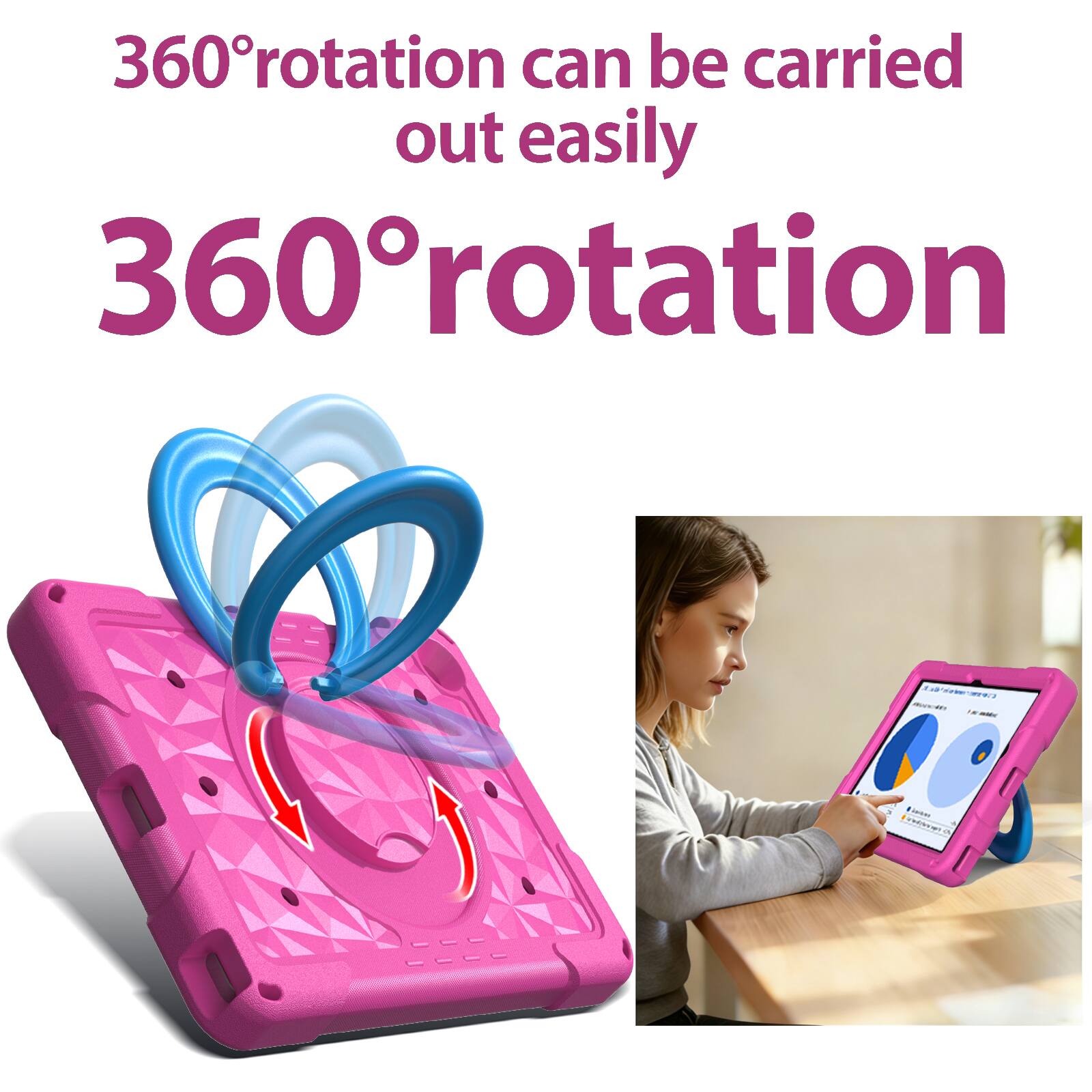 360° rotation can be carried out easily  
360° rotation