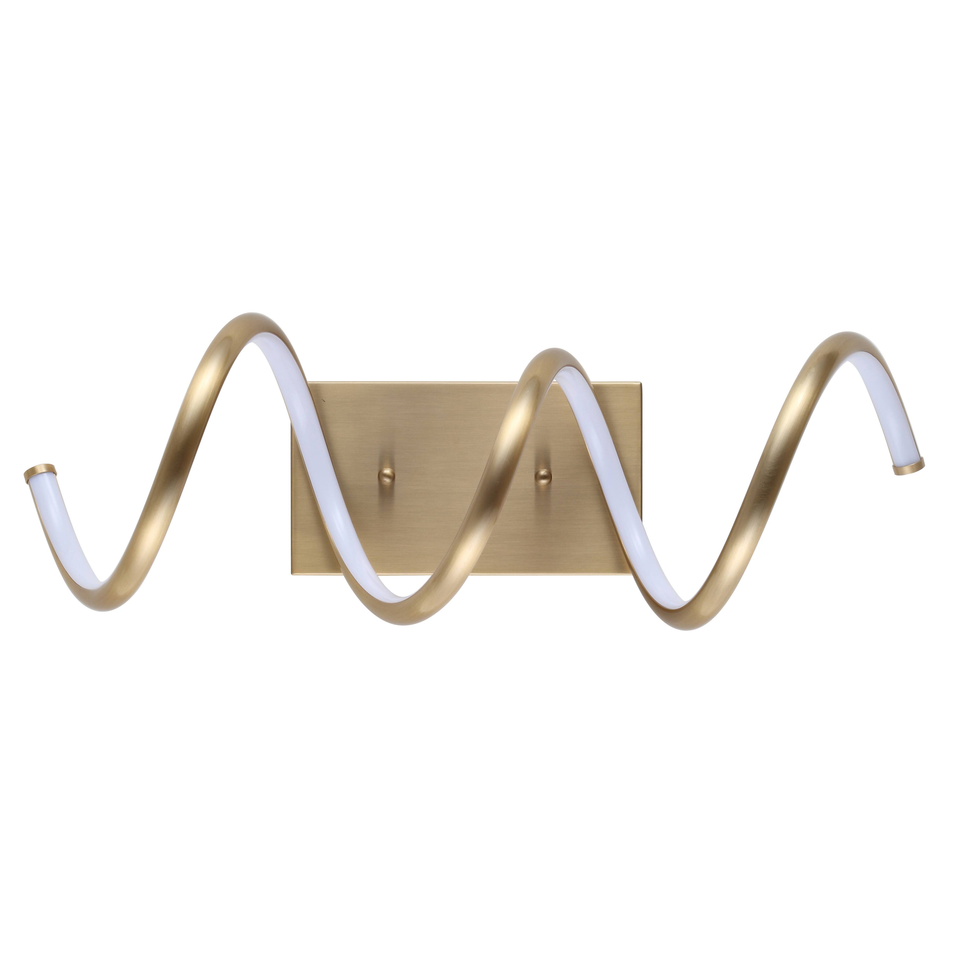 Alt View 7. Jonathan Y - Scribble 7" Modern Metal Integrated LED Vanity Light Sconce, Gold - Gold.