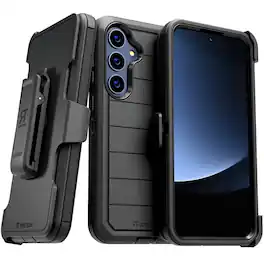 RomeTech - Defender Case with Holster Clip for Samsung Galaxy S25 - Black