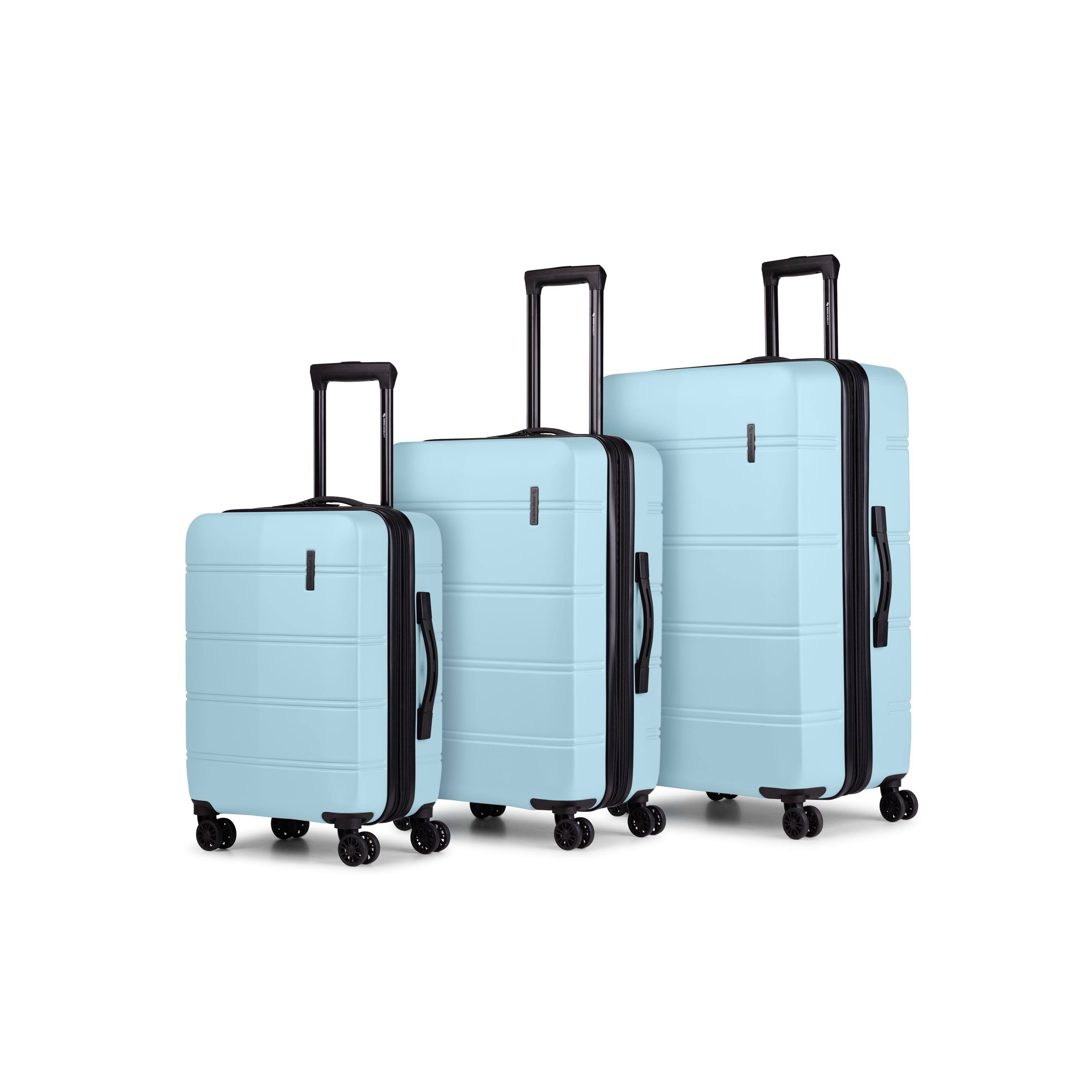 Front. Swiss Mobility - Swiss Mobility LAX 3 piece Hardside Luggage set - LBLUE.