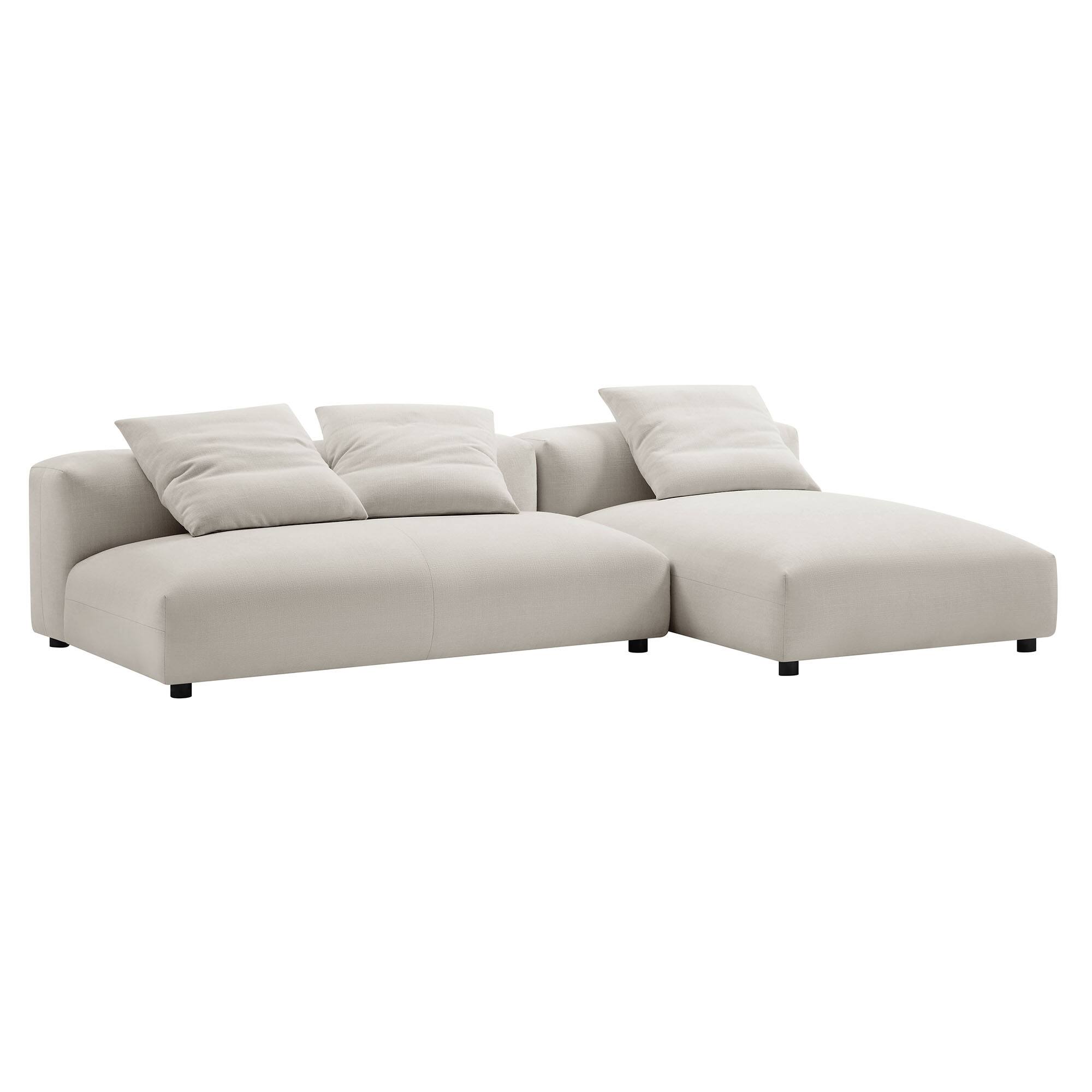 Front. Modway - Solace 2-Piece Modular Upholstered Fabric Sectional Sofa With Chaise by Modway - Gray.