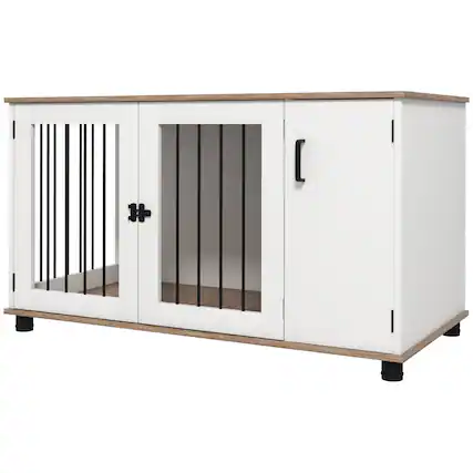 Front. Pawhut - Crate Furniture Side End Table Indoor w/ Storage - Brown.