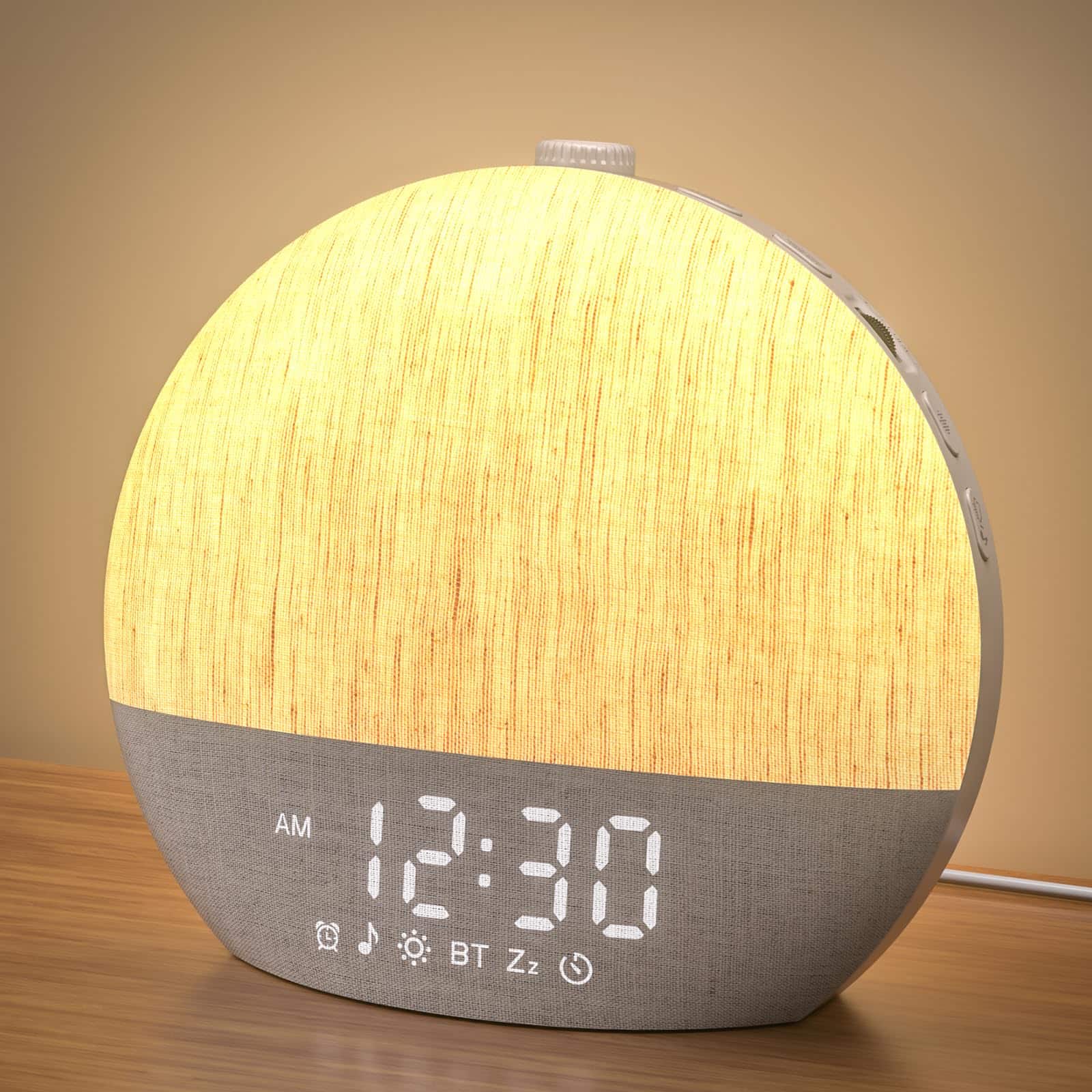 Dazzed Corner - Sunrise Alarm Clock, Digital Alarm Clocks Bedside - Ivory White