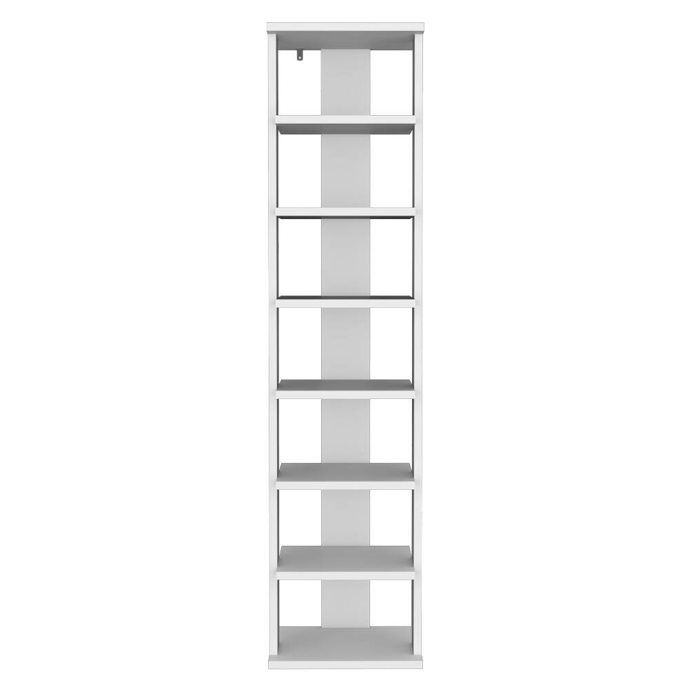 Alt View 1. Loheer - Loheer 8-tier vertical shoe rack, narrow shoe tower for small spaces, 48.7 inch tall white - White.