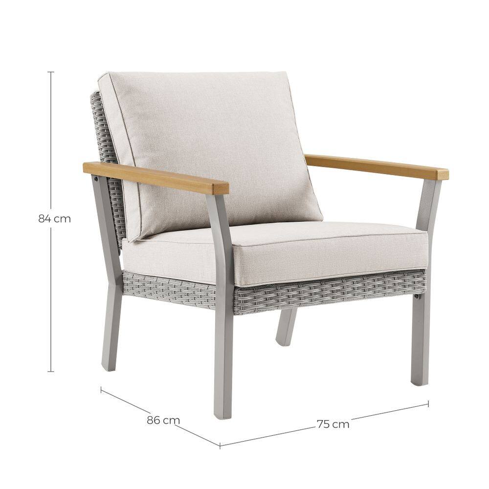 Alt View 1. Songmics Home - Sencillo Collection - Lounge Chair with Faux Wood Armrests - Gray.