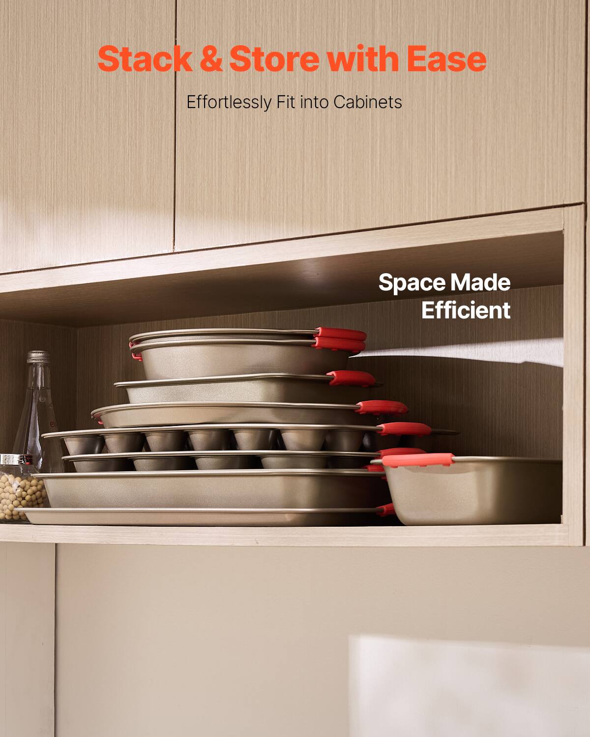 Stack & Store with Ease  
Effortlessly Fit into Cabinets  

Space Made Efficient