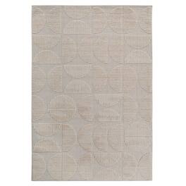 HTUTWOO - High-Low Indoor Area Rug - 7'9''x 10' Geometric Non-Shedding Carpet, Bohemian Style, Living Room Bedroom Kitchen - Beige