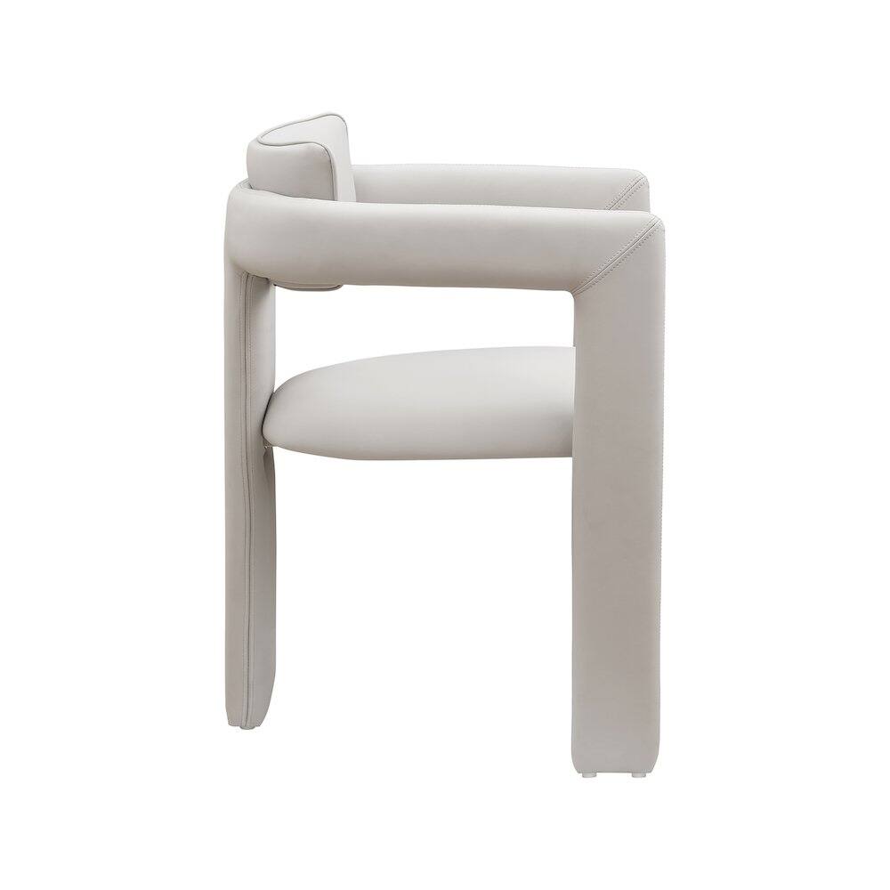 Alt View 3. Meridian Furniture - Brenda Taupe Vegan Leather Dining Chair, Set of 2 - Brown.