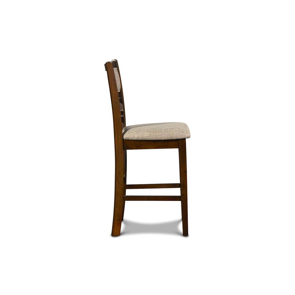 Back. New Classic Furniture - Gia Cherry Wood Counter Chair with Fabric Seat (Set of 4) - Brown.