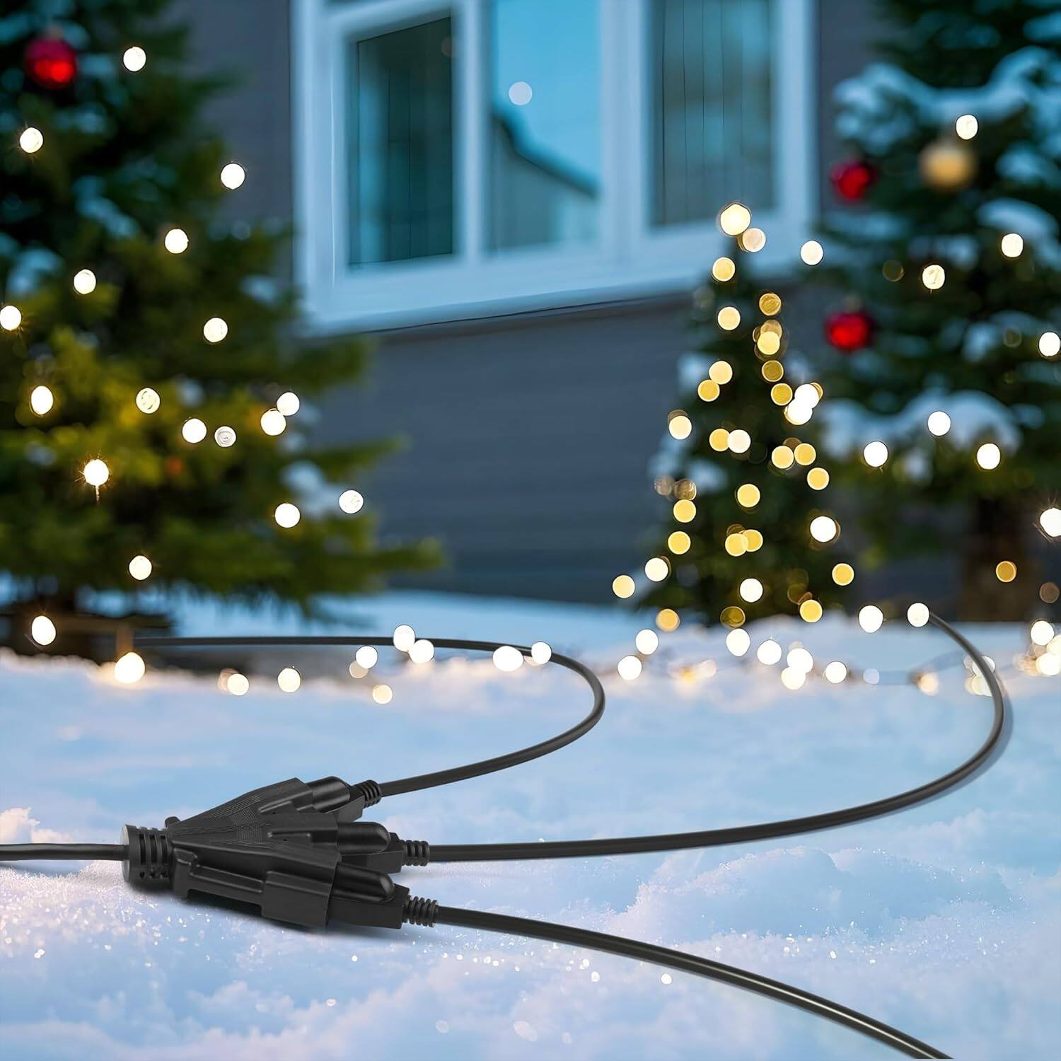 Alt View 2. BN-LINK - BN-LINK 2-Pack 25ft Outdoor Extension Cord, 3 Outlets, 16/3 SJTW, 13A/1625W, Black, Garden & Holiday Use - Black.