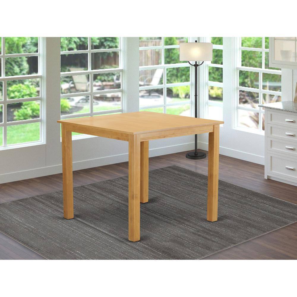 Left. East West Furniture - Café Pub, Counter Height Square Table - Natural Oak Finish - Oak.