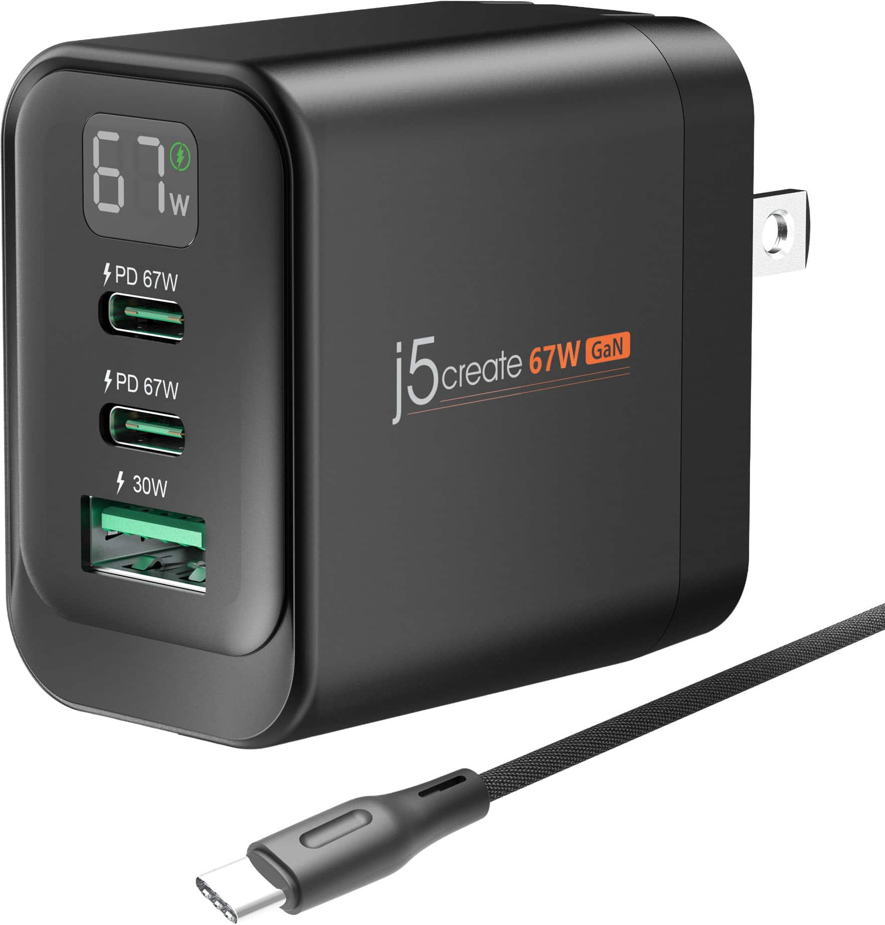 j5create - 67W 3-Port GaN Display Charger - Black price history on PriceWatchPro