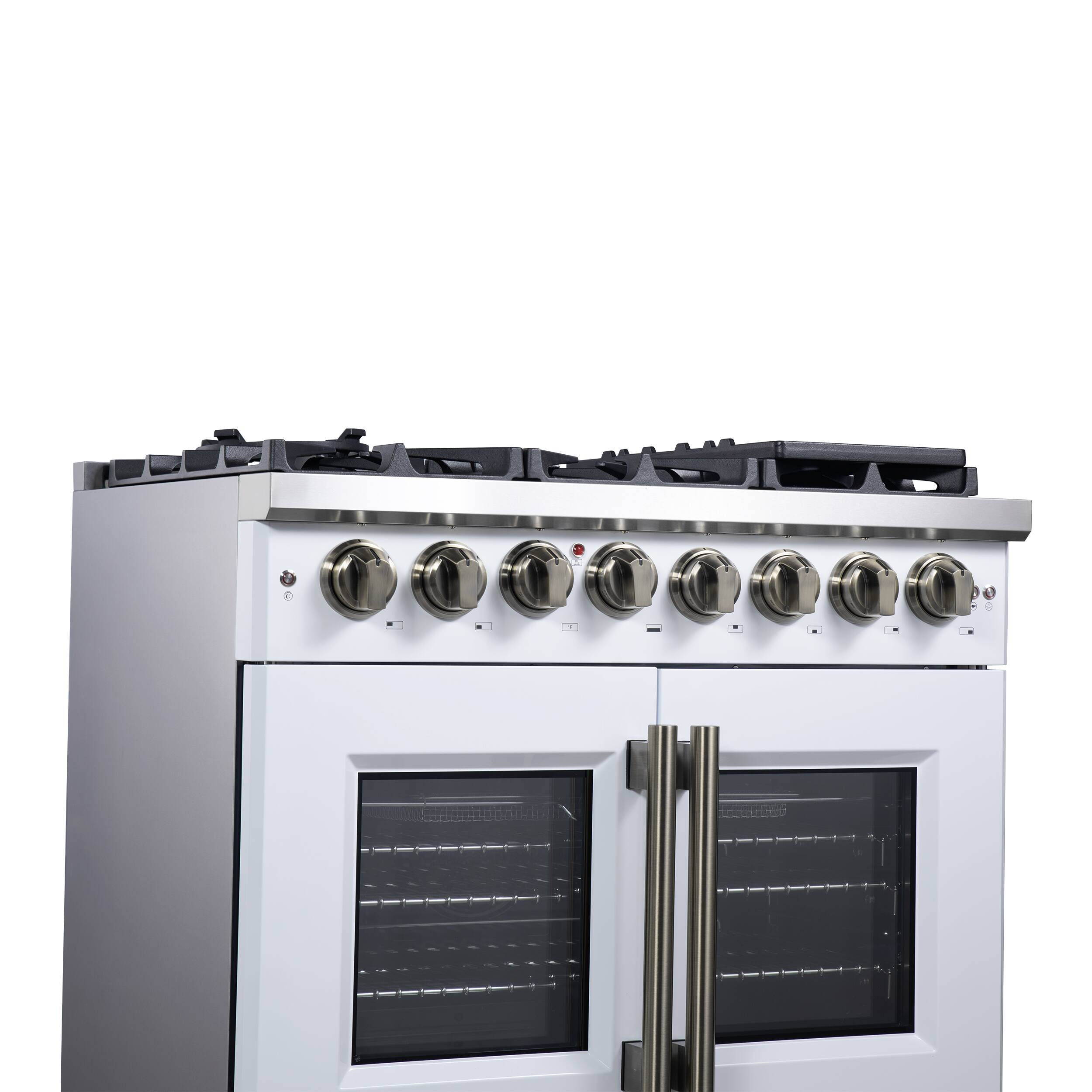 Alt View 7. Forno Appliances - Capriasca 5.36 Cu. Ft. Dual Fuel Range with French Door Design - White.