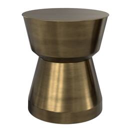Simpli Home - Allegra 16 inch Wide Modern Metal Side Table Iron, Assembled - Antique Brass