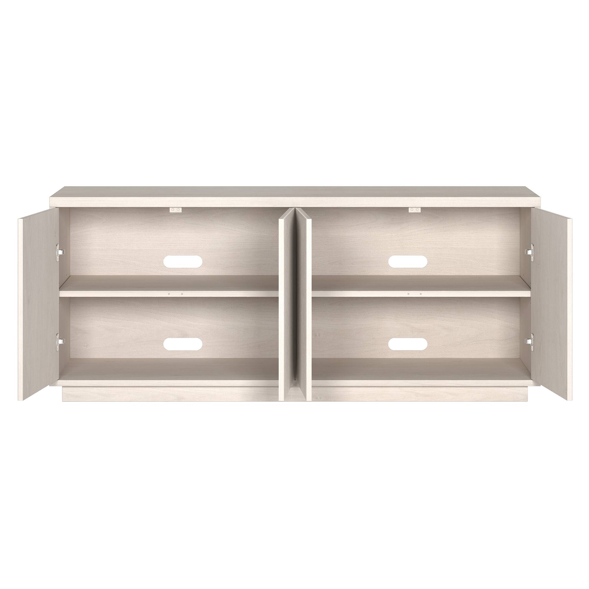 Alt View 1. Hudson&Canal - Hanson Rectangular Fluted TV Stand for TV's up to 65" in Alder White - Alder White.