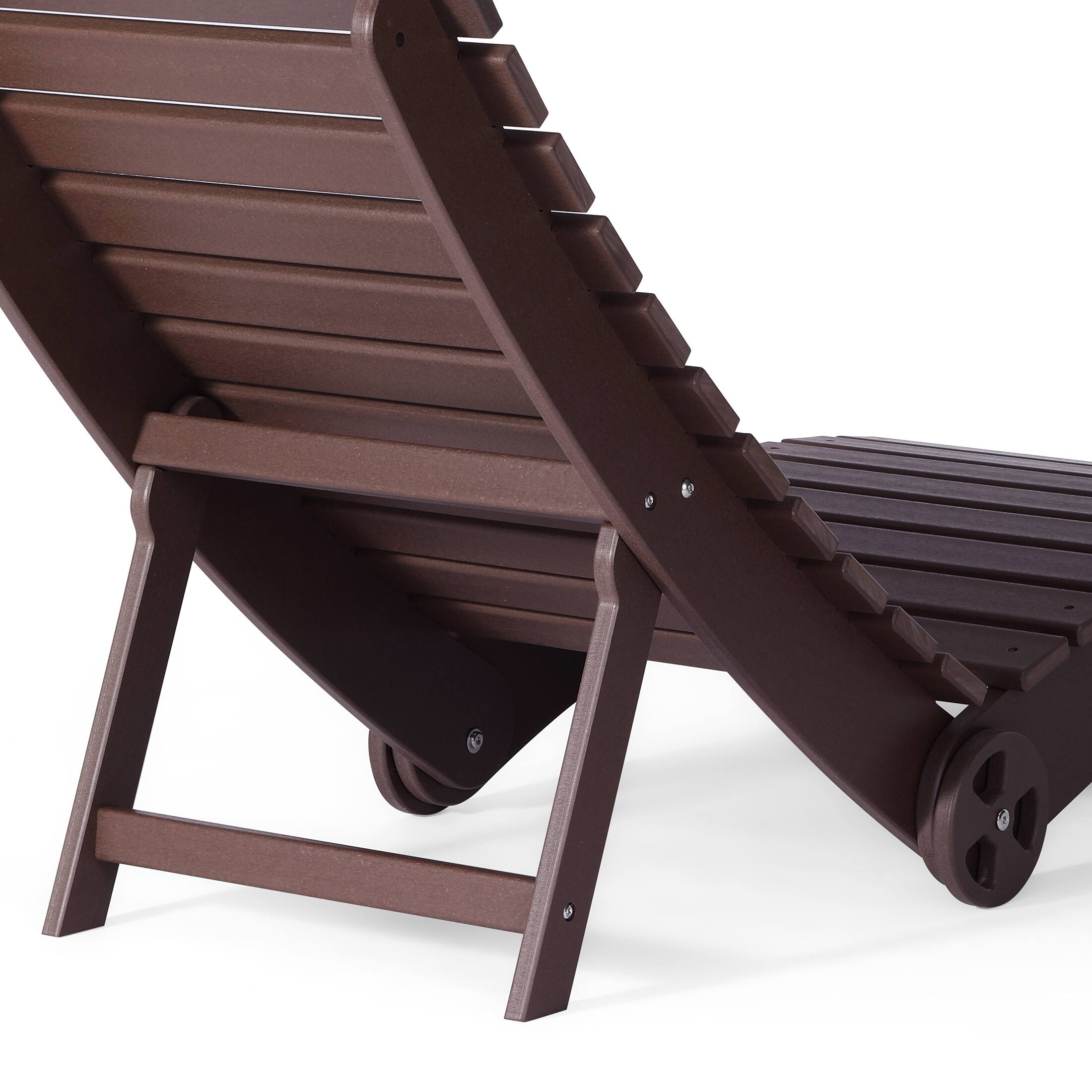 Alt View 4. WestinTrends - WestinTrends Ventura Outdoor HDPE In-Pool Patio Chaise Lounge Chair With Wheels - Dark Brown.