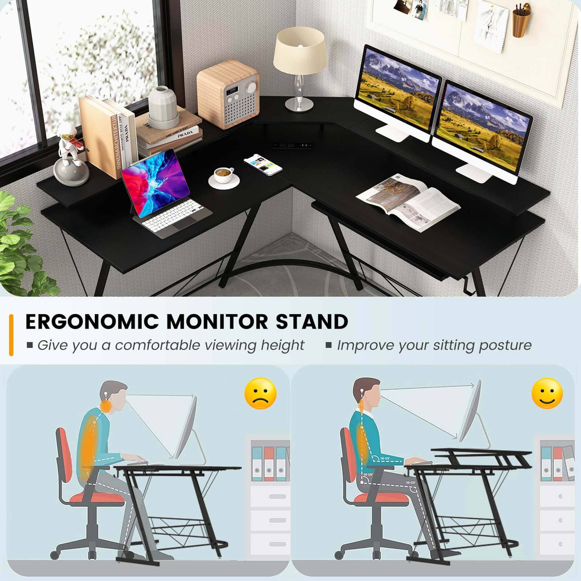 ERGONOMIC MONITOR STAND

- Give you a comfortable viewing height
- Improve your sitting posture
