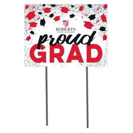 Jardine - Roberts Wesleyan Redhawks 18" x 24" Proud Grad Yard Sign - White