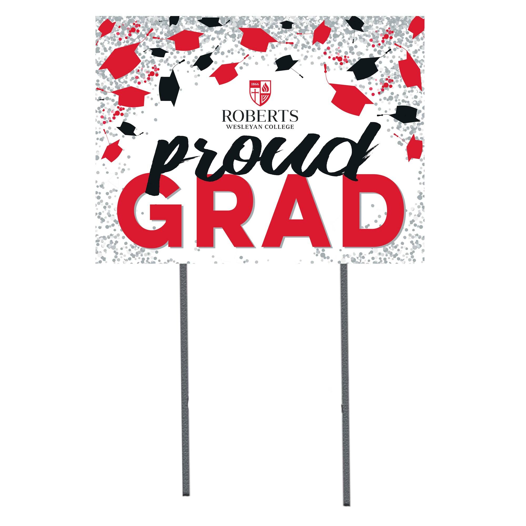 Roberts Wesleyan Redhawks 18" x 24" Proud Grad Yard Sign