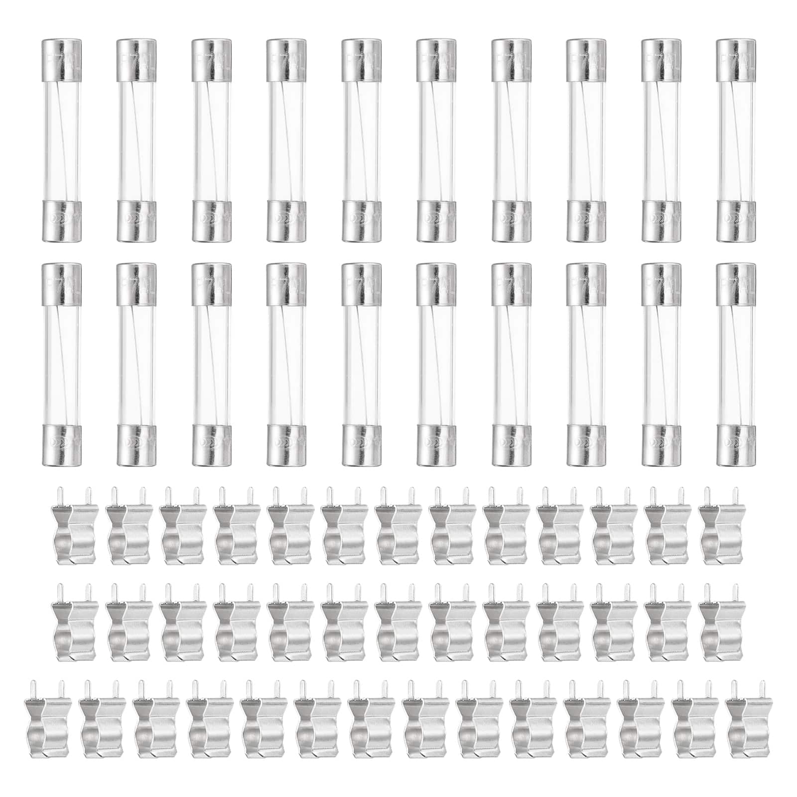 Unique Bargains - Glass Tube Fuses, 6x30mm 7A 250V Quick Fast Blow Glass Cartridge Tube Fuse with 50pcs Safety Clip 25pcs price history on PriceWatchPro