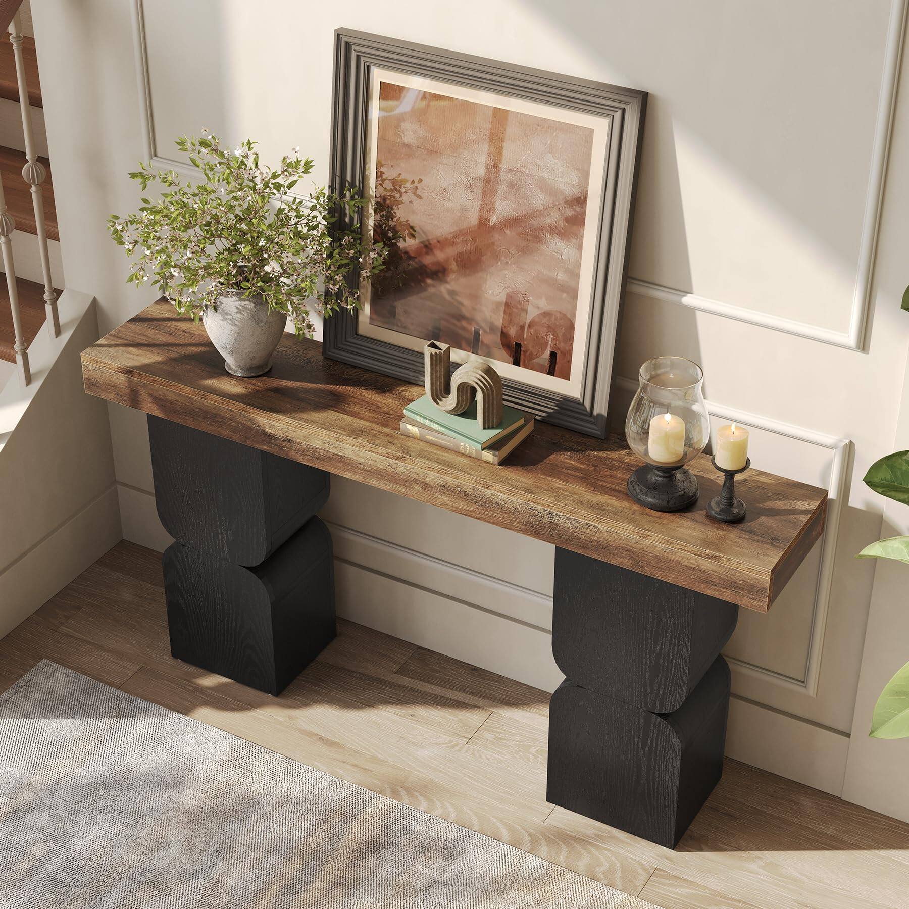 Tribesigns Console Table 63 in, Sturdy Appearance, Table Behind the ...