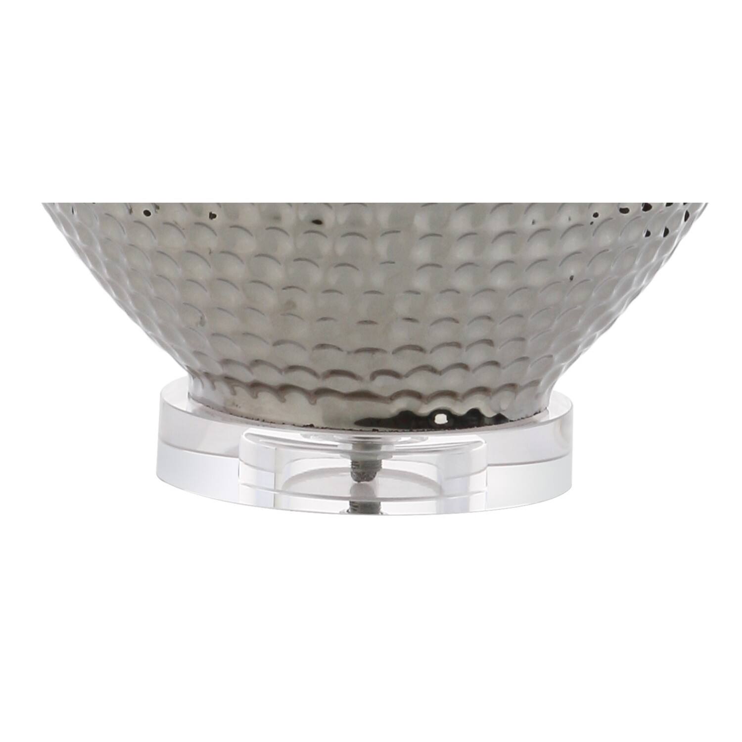 Alt View 7. Jonathan Y - Andrews 27" Ceramic LED Table Lamp, Chrome - Chrome.