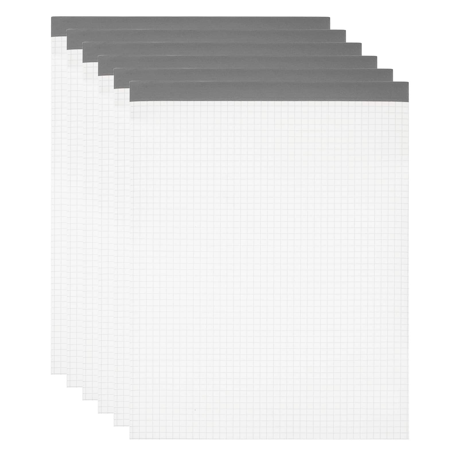 Unique Bargains - 6pcs B5 Legal Pads 7x10 Inch, 70 Sheets Notepads Graph Grid Chinese Memo Paper Tablet Kraft Cover - White