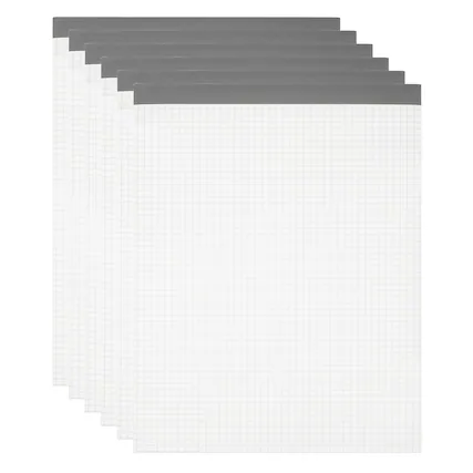 Front. Unique Bargains - 6pcs B5 Legal Pads 7x10 Inch, 70 Sheets Notepads Graph Grid Chinese Memo Paper Tablet Kraft Cover - White.