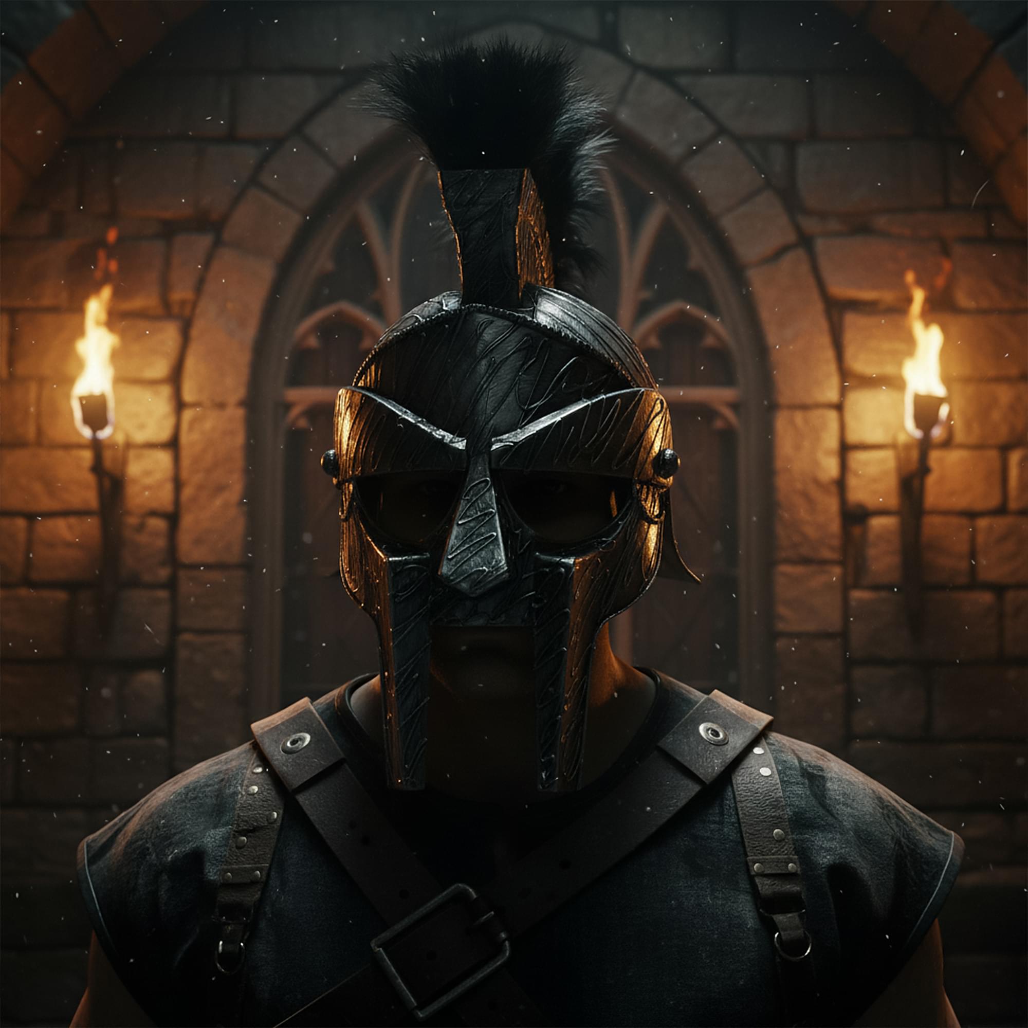 Alt View 2. Underwraps - Evil Roman Gladiator Helmet Adult Costume Accessory - Black.