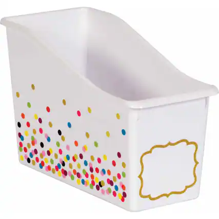Front. Teacher Created Resources - Teacher Created Resources Confetti Plastic Book Bin.