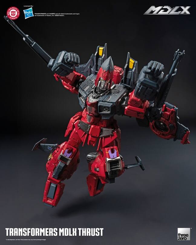 18AR WISTE BE TRED E I. PTHENTES  
Licensed By Haglor - HASORO - MELX  
TRANSFORMERS MDLX THRUST three zero
