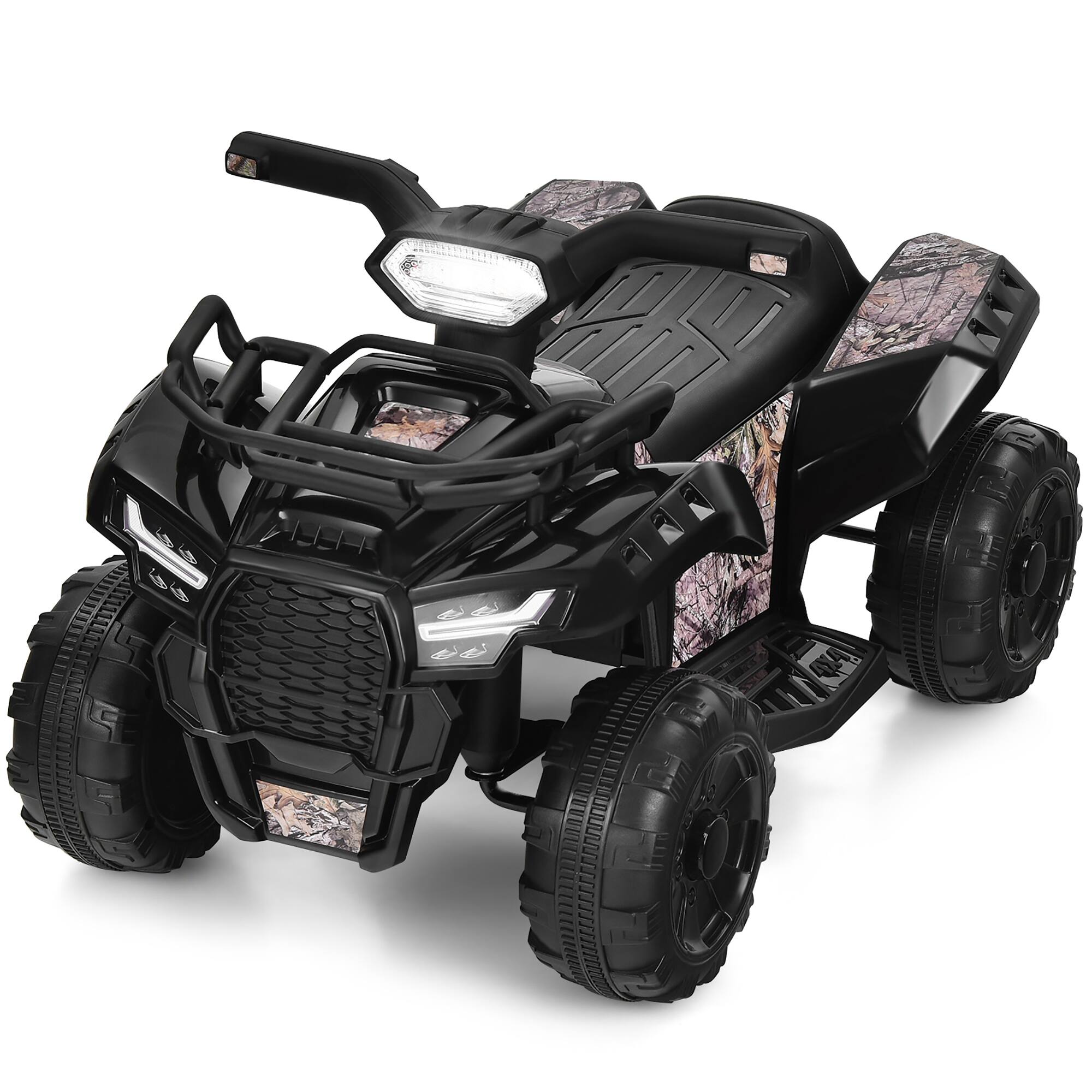 Alt View 5. Costway - Costway 6V Kids ATV Quad Electric Ride On Car Toy Toddler with LED Light MP3 - Black.
