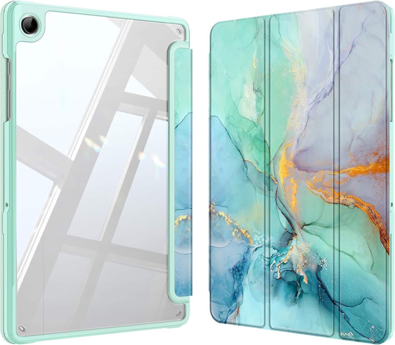 Fintie - Clear Case for Samsung Galaxy Tab A11+ / Tab A9+ 11 Inch, Shockproof Transparent Back Cover, Viewing & Typing Angles - Emerald Marble price history on PriceWatchPro
