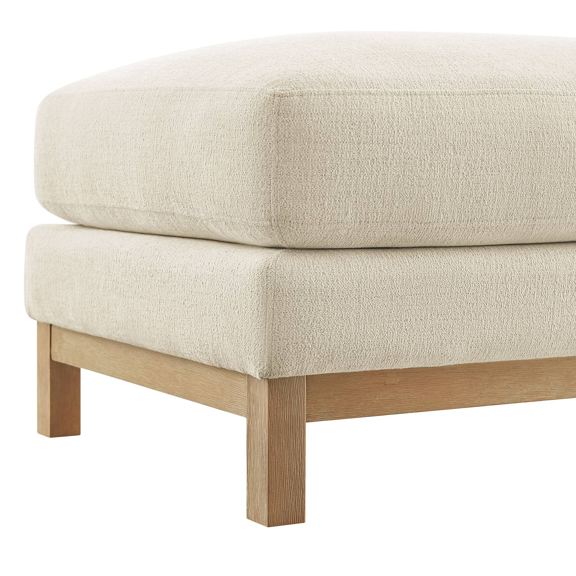 Alt View 6. Modway - Roscoe Upholstered Ottoman - Ivory.