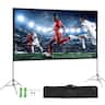 VEVOR - Projector Screen with Stand, 120 inch 16:9 4K 1080 HD Outdoor Movie Screen with Stand, Wrinkle-Free Projection Screen - Black