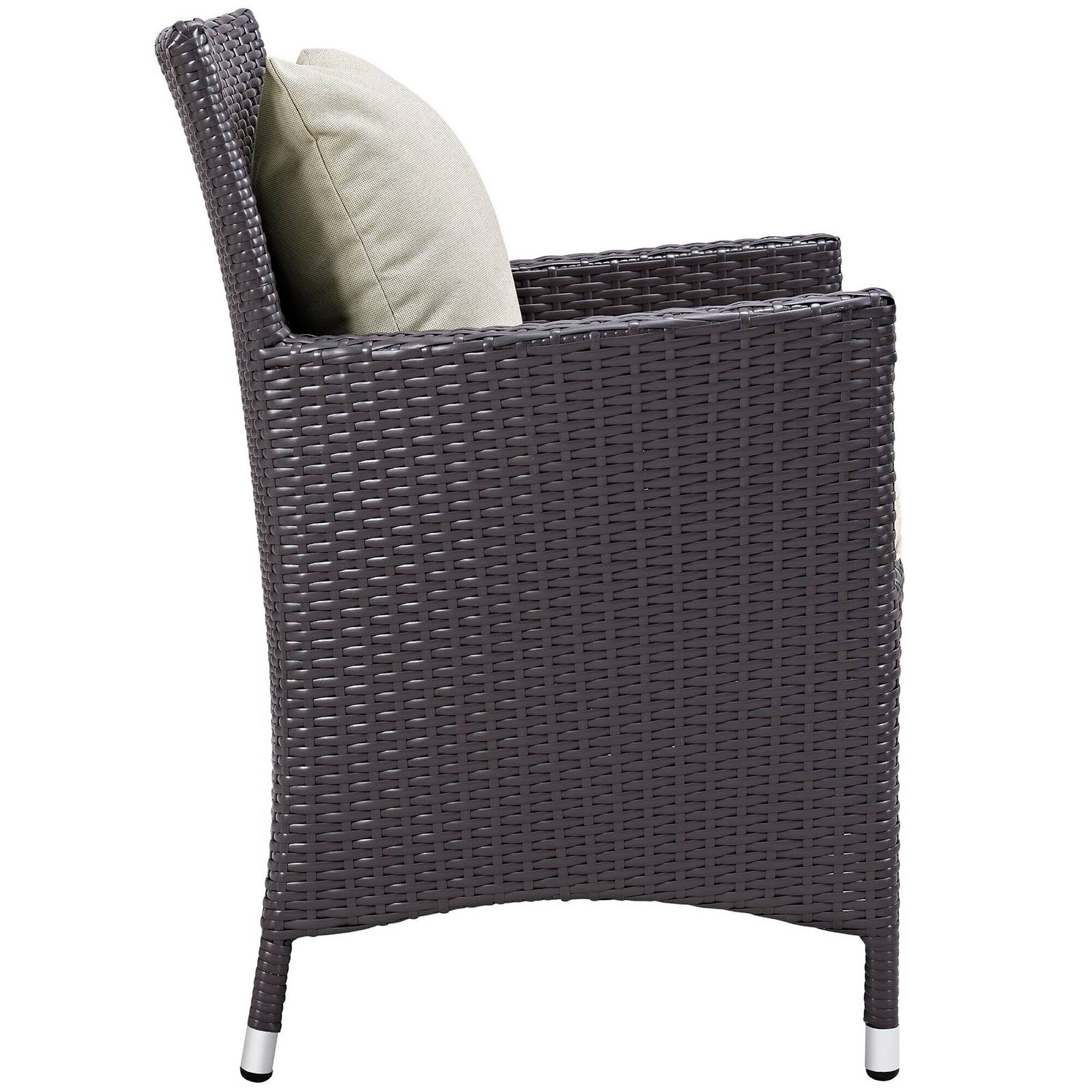 Angle. Modway - Convene Dining Outdoor Armchair by Modway - Espresso Beige.