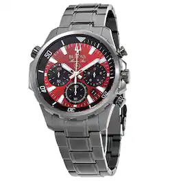 Bulova - Marine Star Chronograph Quartz 98B350 100M Men's Watch - Red