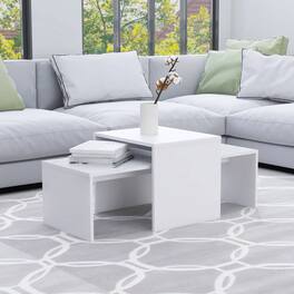 Boyel Living - 18.9 x 39.4 x 15.7 in Table Engineered Wood Medium Stackable Coffee Table - White