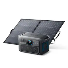 Anker - SOLIX C2000X Gen 2 (2,048Wh)Solar Generator with 1x 200W Bifacial Solar Panel (Ships in multiple packages) (2048 Wh Capacity) - Dark Gray