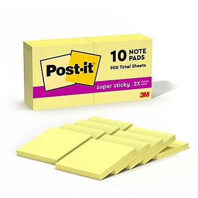 Post-it  
10 PADS  
900 Total Sheets  
super sticky  
2X POWER  
3M